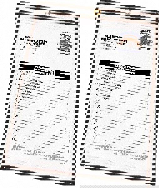 25 Pc Stitched Shop Ticket Holder: Clear